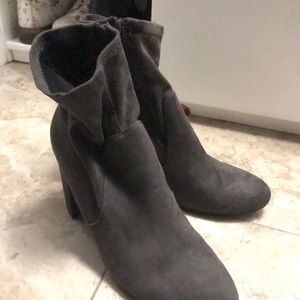Charcoal grey suede boots